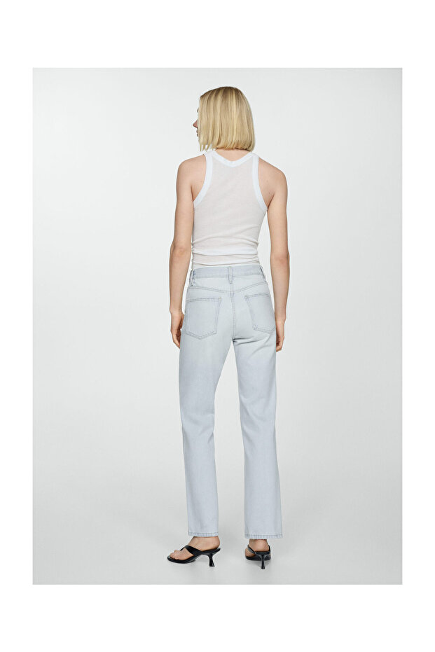 Mid-rise straight jeans - 7