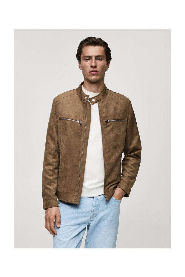 Suede-effect jacket with zip - 9