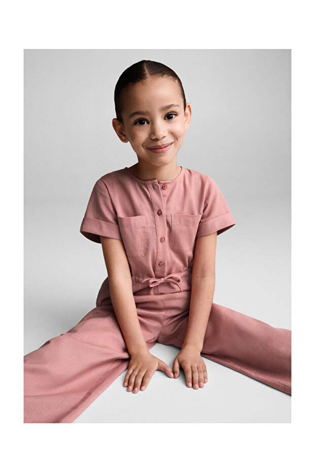 Bow linen jumpsuit - 4