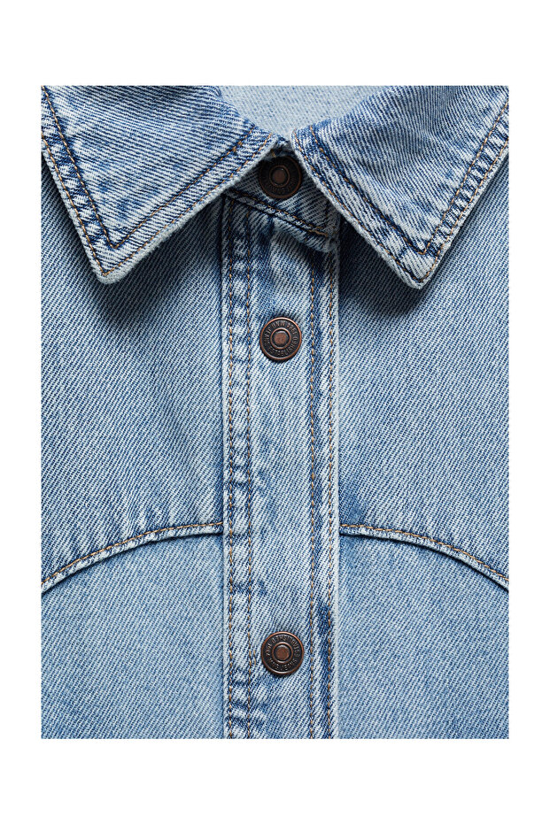 Chest-pocket denim shirt - 5