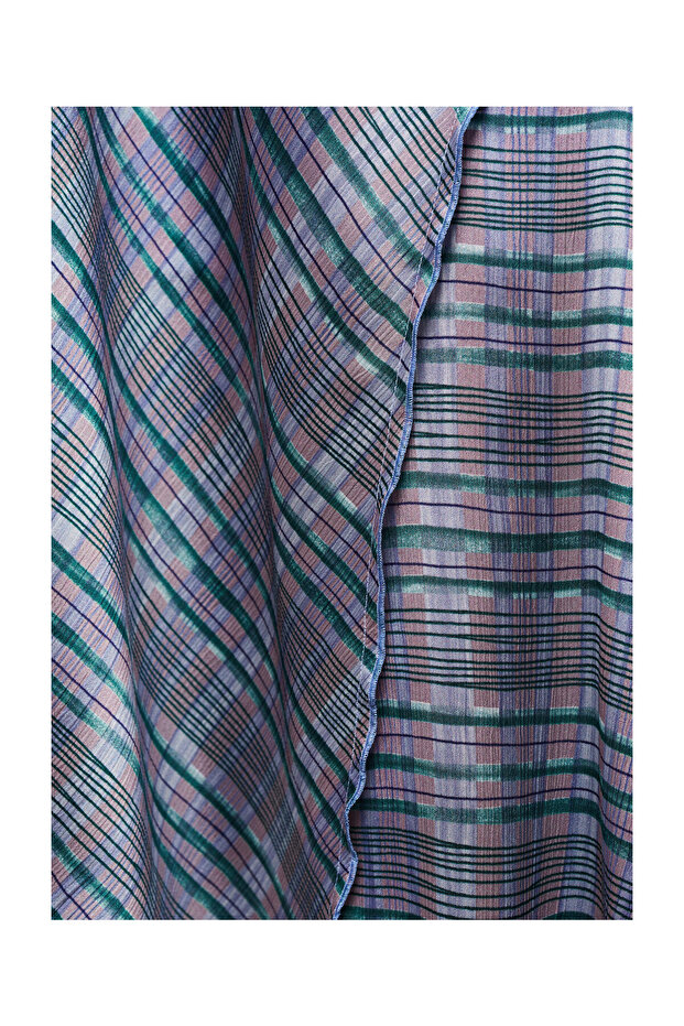 Satin check midi-skirt - 8