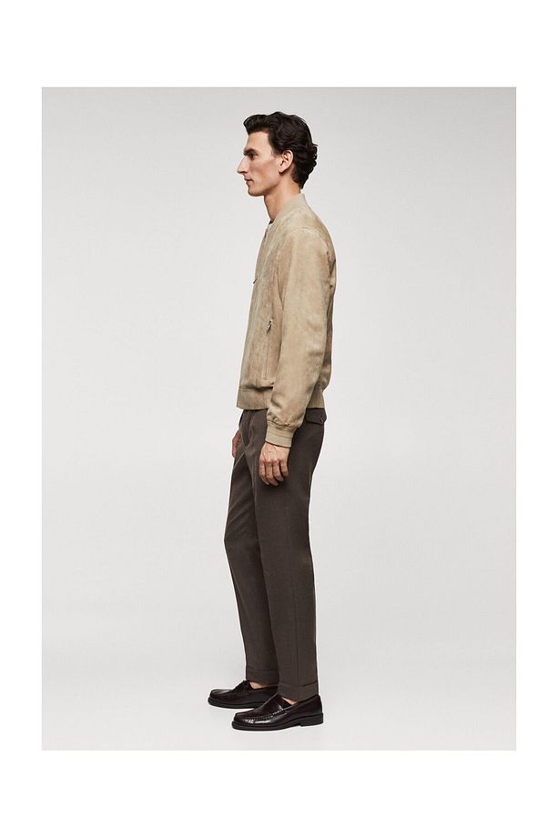 Suede-effect bomber jacket - 4