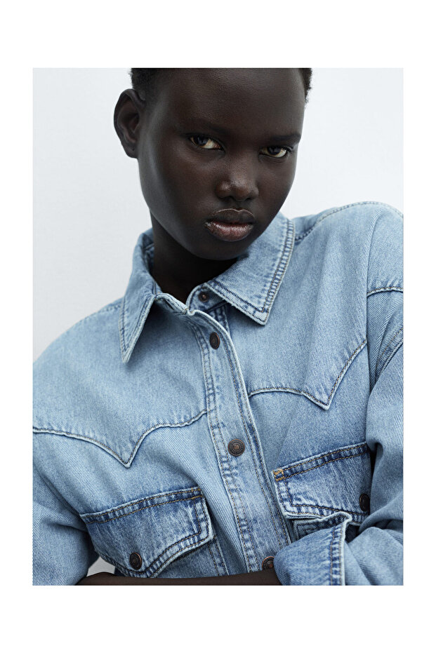 Chest-pocket denim shirt - 3