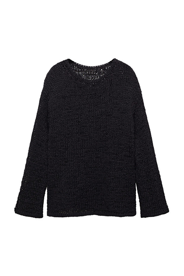 Boat-neck knitted sweater - 2