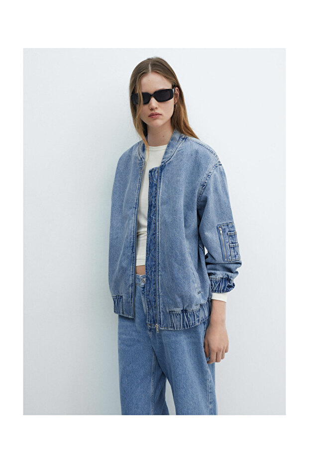 Denim bomber jacket - 4