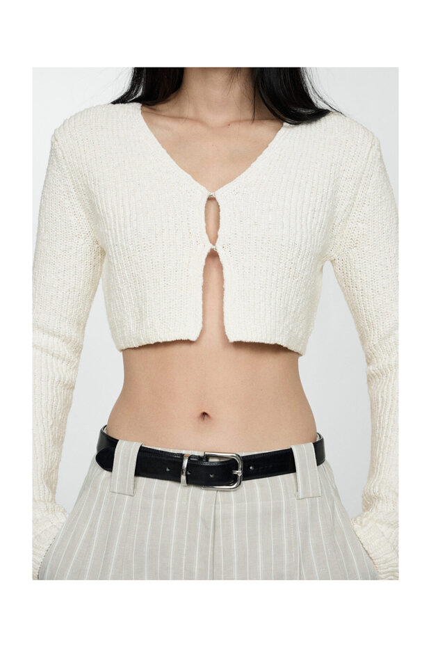 Knitted cropped cardigan - 3