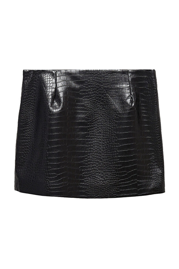 Fusta mini cu efect animal print - 2