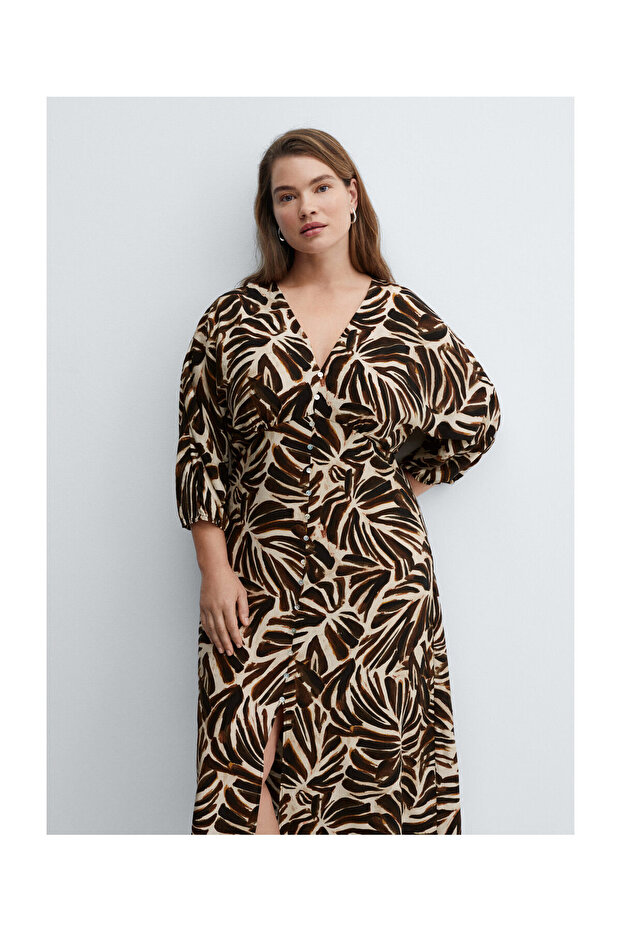 V-neck printed dress - 9