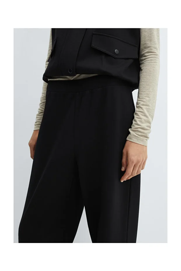 Straight trousers with elastic waist - 4