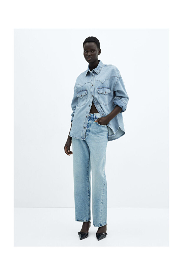 Chest-pocket denim shirt - 7