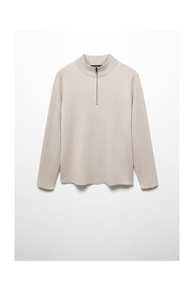 Zipped high collar sweater - 1