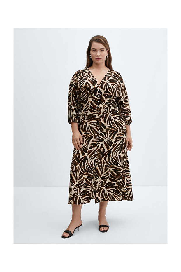 V-neck printed dress - 7