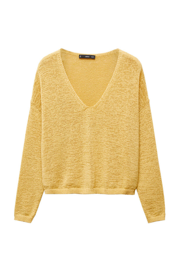 Fine-knit V-neck sweater - 2