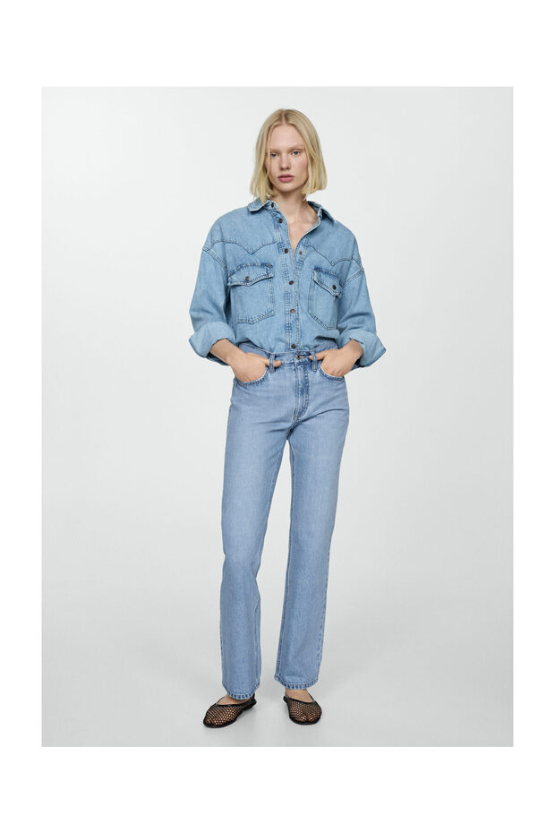 Mid-rise straight jeans - 10