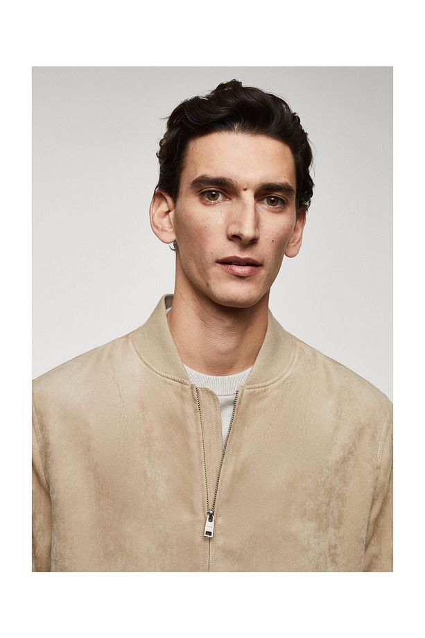 Suede-effect bomber jacket - 3