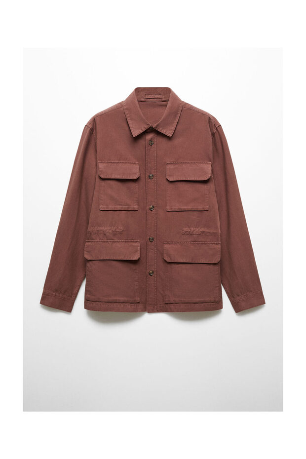 Linen overshirt with pockets - 1
