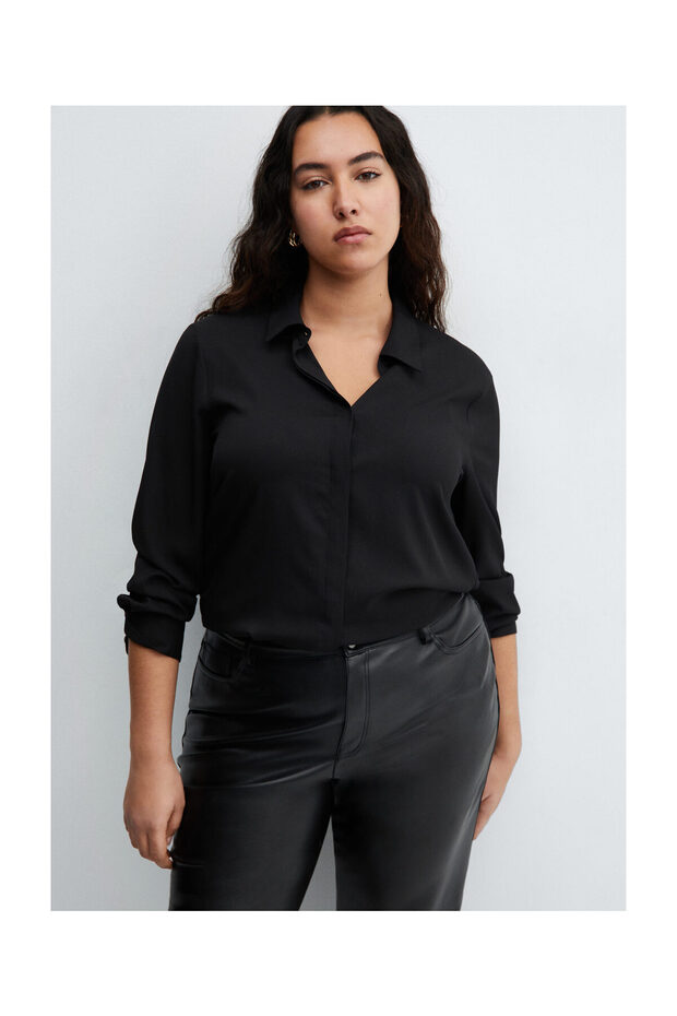 Leather-effect straight trousers - 7