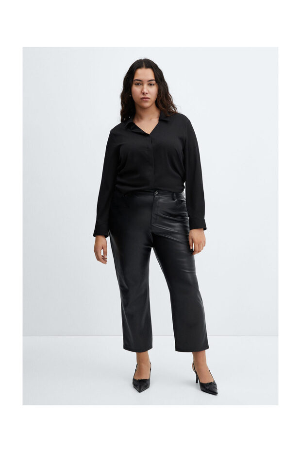Leather-effect straight trousers - 6
