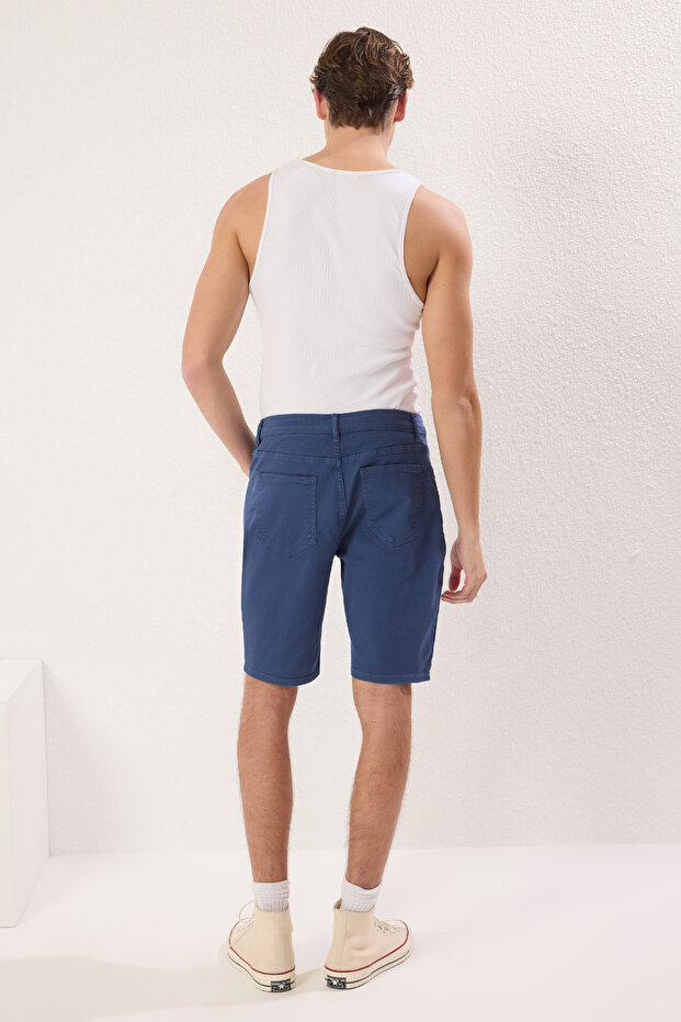 İndigo Regular Fit Esnek Kumaş Denim Kot Şort & Bermuda TMNSS23SR00067 - 4