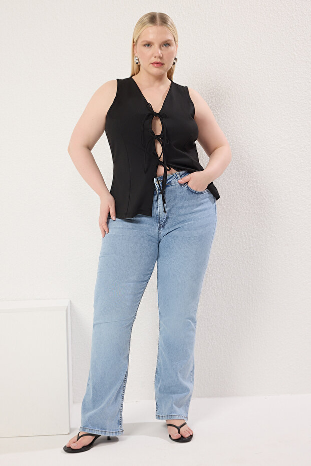 Mavi Yüksek Bel Comfort İspanyol Paça Flare Fit Jeans TBBSS25CJ00015 - 1