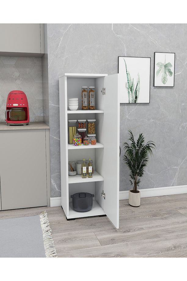 Çok Amaçlı Membran Kapaklı Dolap Mutfak Dolabı Kiler Dolabı Tek Kapaklı Çok Amaçlı Banyo Dolabı Tek - 4