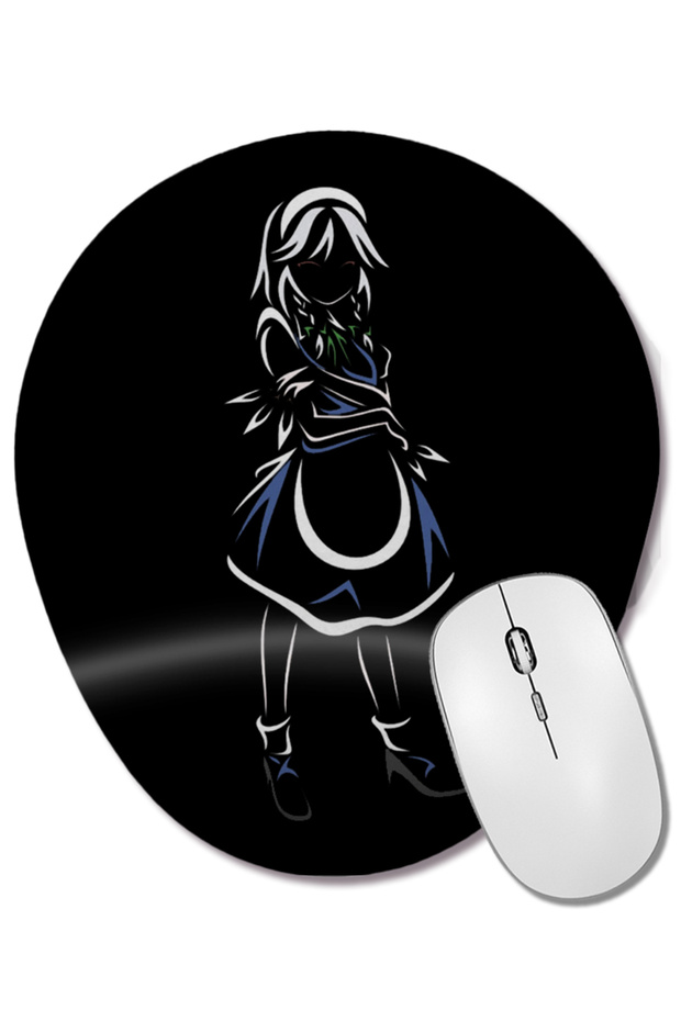 Sakuya Izayoi Touhou Oval Mouse Pad with Wrist Support - 1