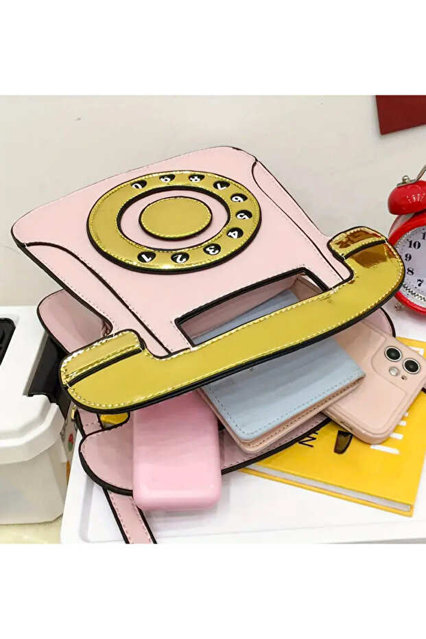 Retro Telefon Şeklinde Çanta - 7