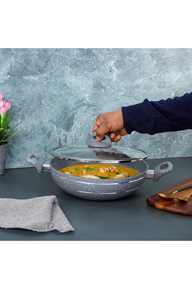 Smart Granite Series 28 CM Forged Aluminum Wok Pan