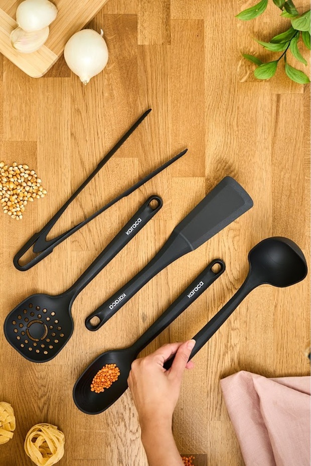 Chef's Star 5 Parça Servis Seti Siyah - 2