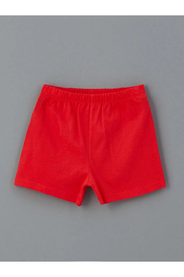 LCW baby Ekru Çilek Baskılı Kız Bebek Şortlu Pijama Takım 2'li - 3