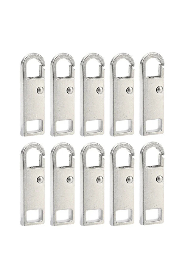 5PCS Silver 5/10PCS Metal Zipper Slider Puller Detachable Instant Repair Kit DIY Sewing Replacement