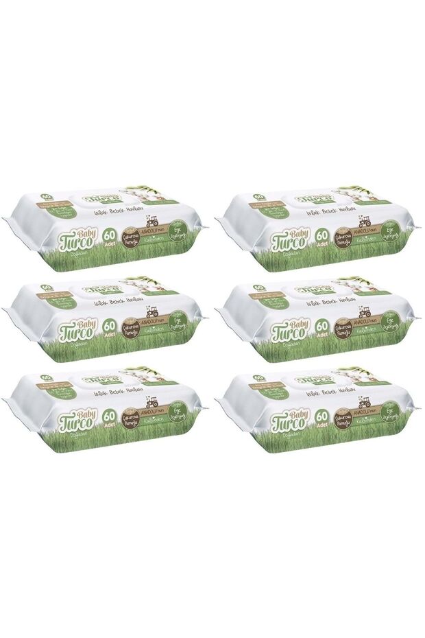 Wet Towel Wipes Newborn 60 Sheets Set of 6 from Doğa 360 Sheets