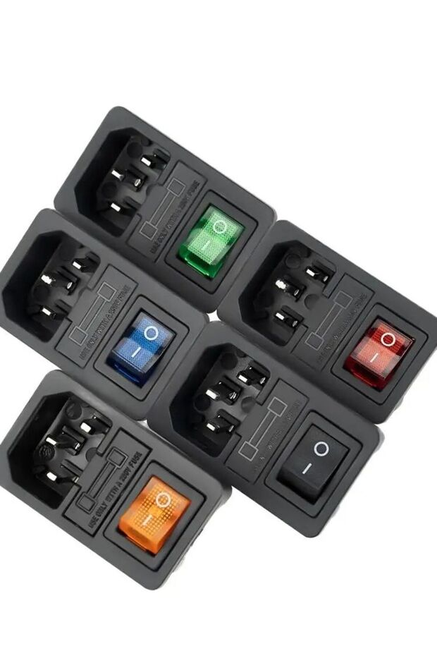 Red With 10A Fuse! Red Rocker Switch Fused IEC320 C14 Inlet Power Socket Fuse Switch Connector Plug - 8