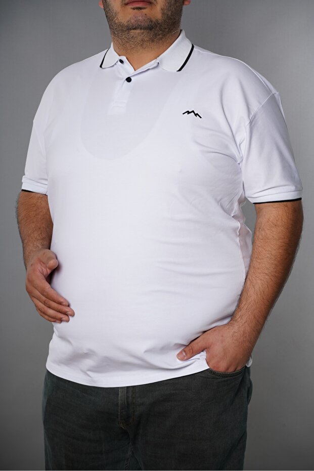 تي شيرت كبير الحجم بياقة بولو - 1