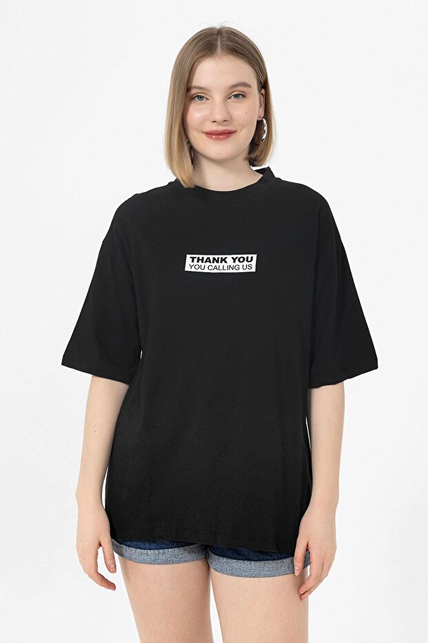 Women's Oversize T-Shirt with Back Print Detail 250308 -