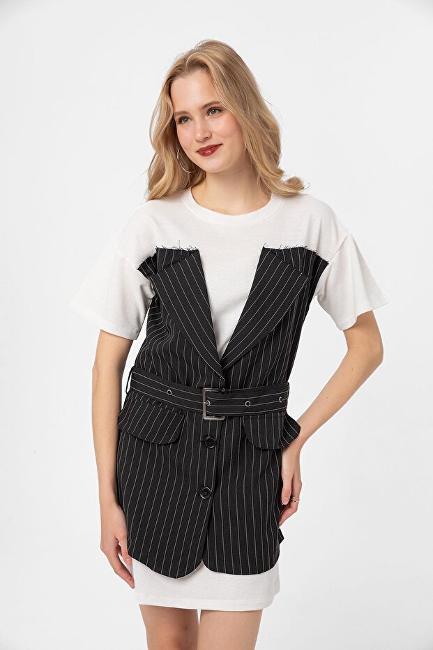 Rochie de damă în dungi - 1