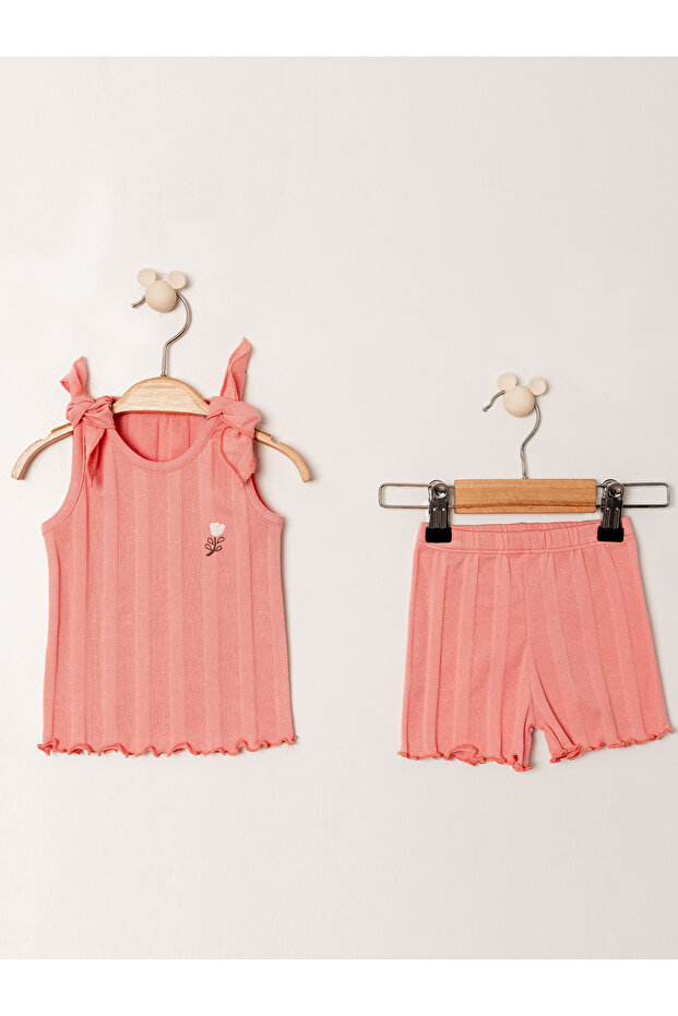 Jacquard Knitted Girls Athlete Shorts Set