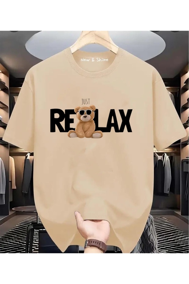 Relax Bear Printed Oversize T-Shirt