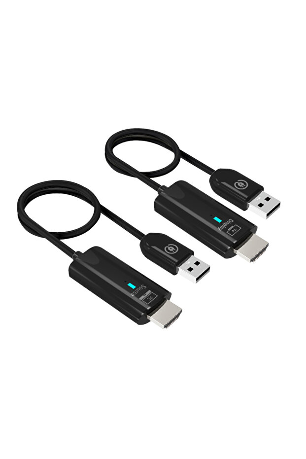 جهاز إرسال واستقبال فيديو لاسلكي أسود اللون، بطول 30 مترًا، متوافق مع HDMI، لتوسيع نطاق العرض A