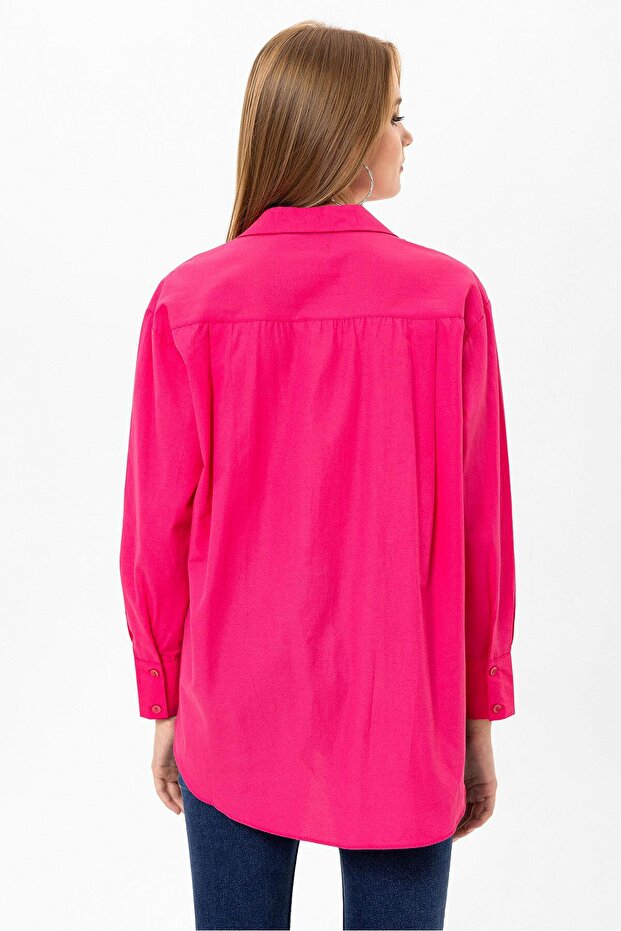 Kadın Oversize Poplin Gömlek 250242 - - 5