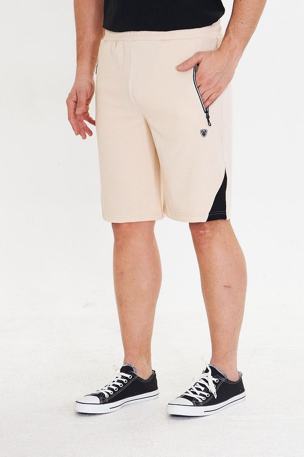 Erkek Polycotton Şort Ekru 6048-E - 1