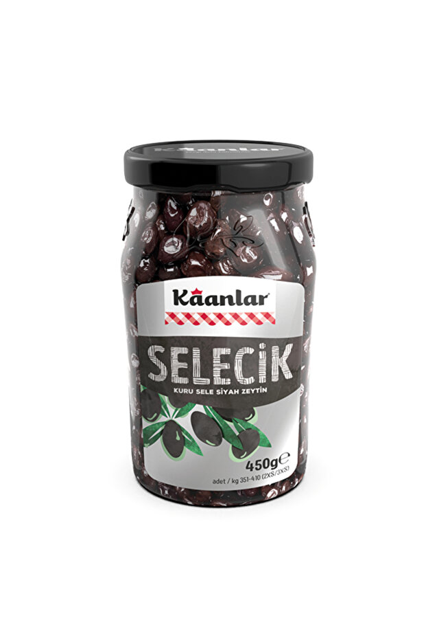 450 GR SELECİK DOĞAL KURU SELE SİYAH ZEYTİN 351-410 - 1
