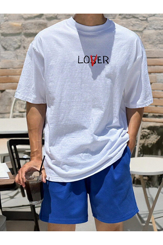 Love X Lose Printed Unisex Oversize Crew Neck Seasonal T-Shirt