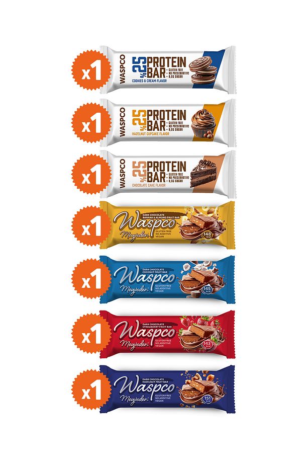Bitter Çikolata Kaplı Bar Deneme Paketi 7 Adet (7 Çeşit) - 1