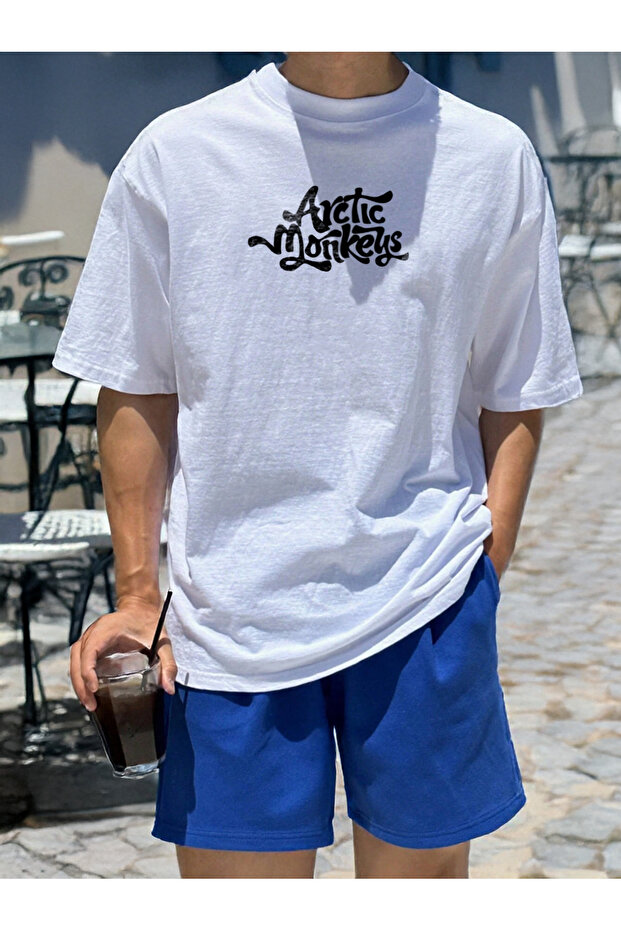 Arctic Monkeys Graffiti Printed Women's and Men's Oversize Crew Neck Seasonal T-Shirt