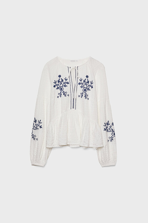 بلوزة مطرزة متدفقة - 5