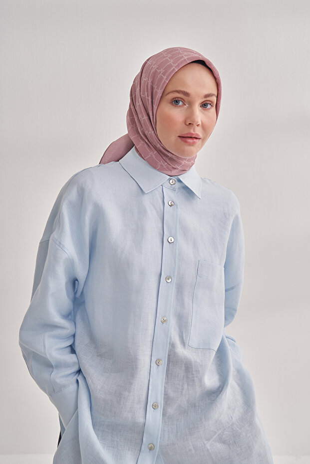 وشاح بنمط سلسلة من القطن - مسحوق - 1