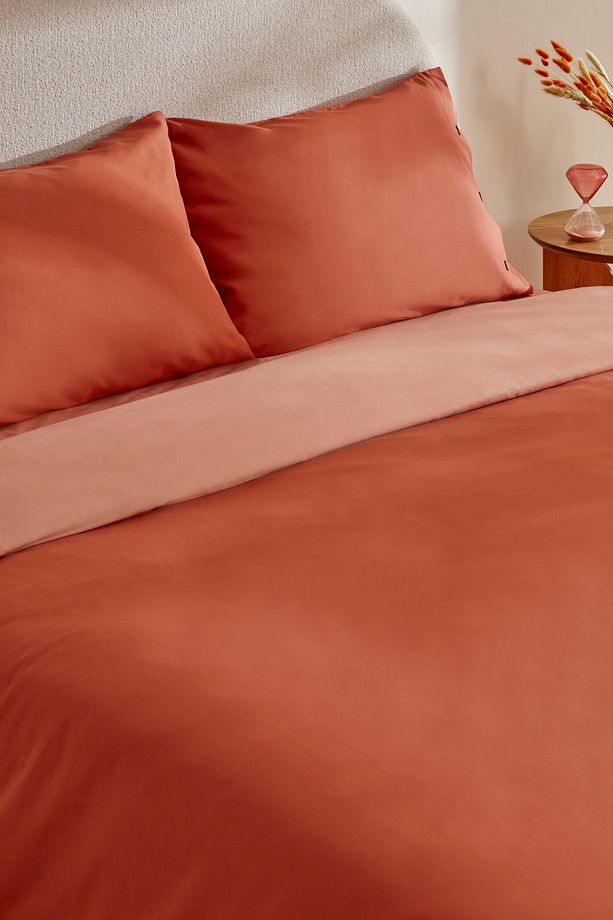 Basis %100 Pamuk Tek Kişilik Nevresim Takımı Terracota - 6