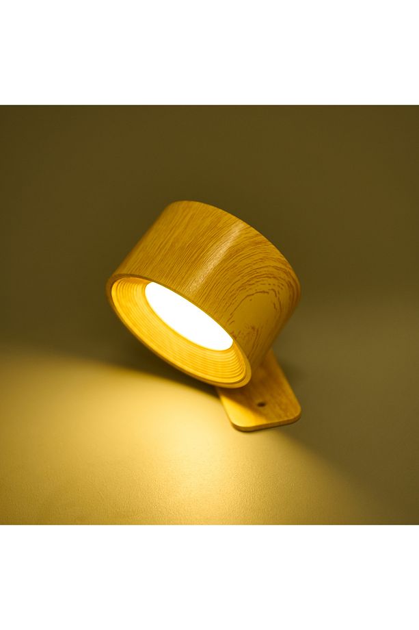 Şarjlı Taşınabilir Led Duvar Aplik - Kahverengi - 9x6x11 cm - 1