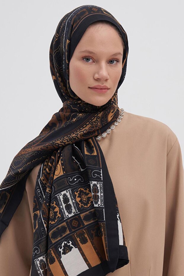 Deep Karamel Early İpek Şal - 2